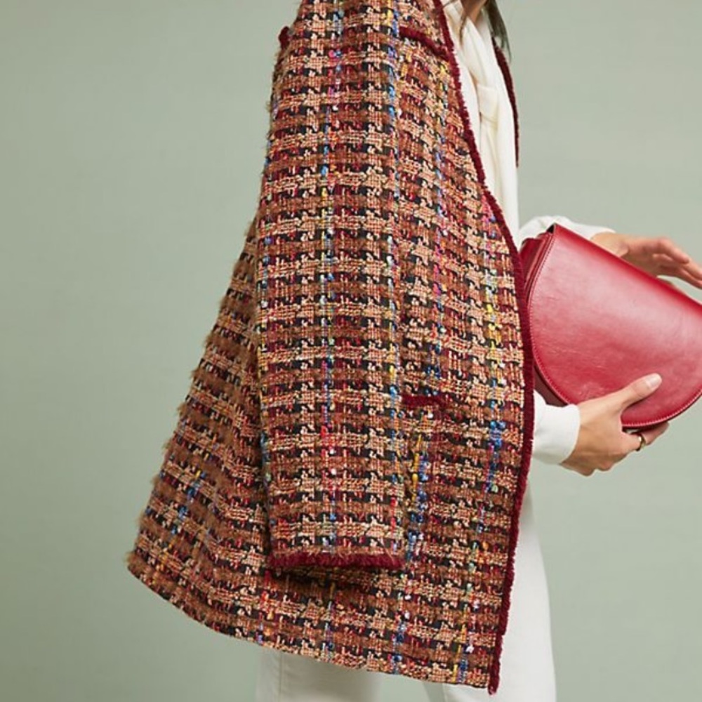 err:twa by: Anthropologie Harlequin Tweed Blazer - Picture 5 of 8